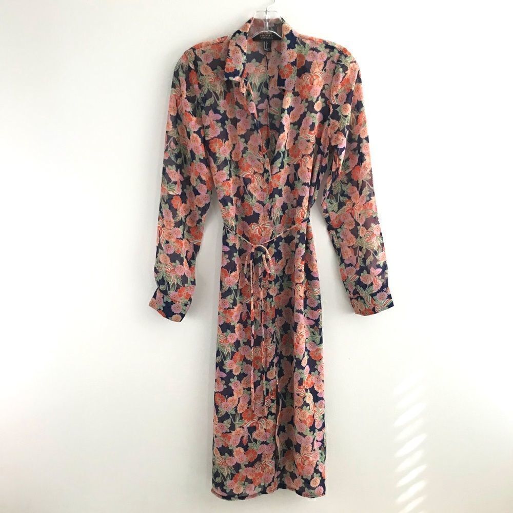 FOREVER 21 button down sheer kimono